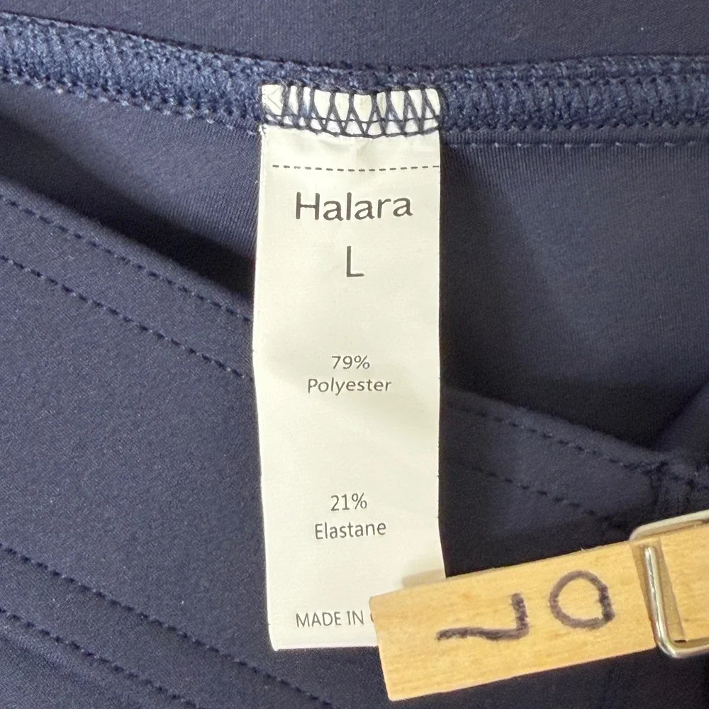 Halara Halotek Air Pants Womens L Midnight Blue Straight‎ Leg High Rise Pockets